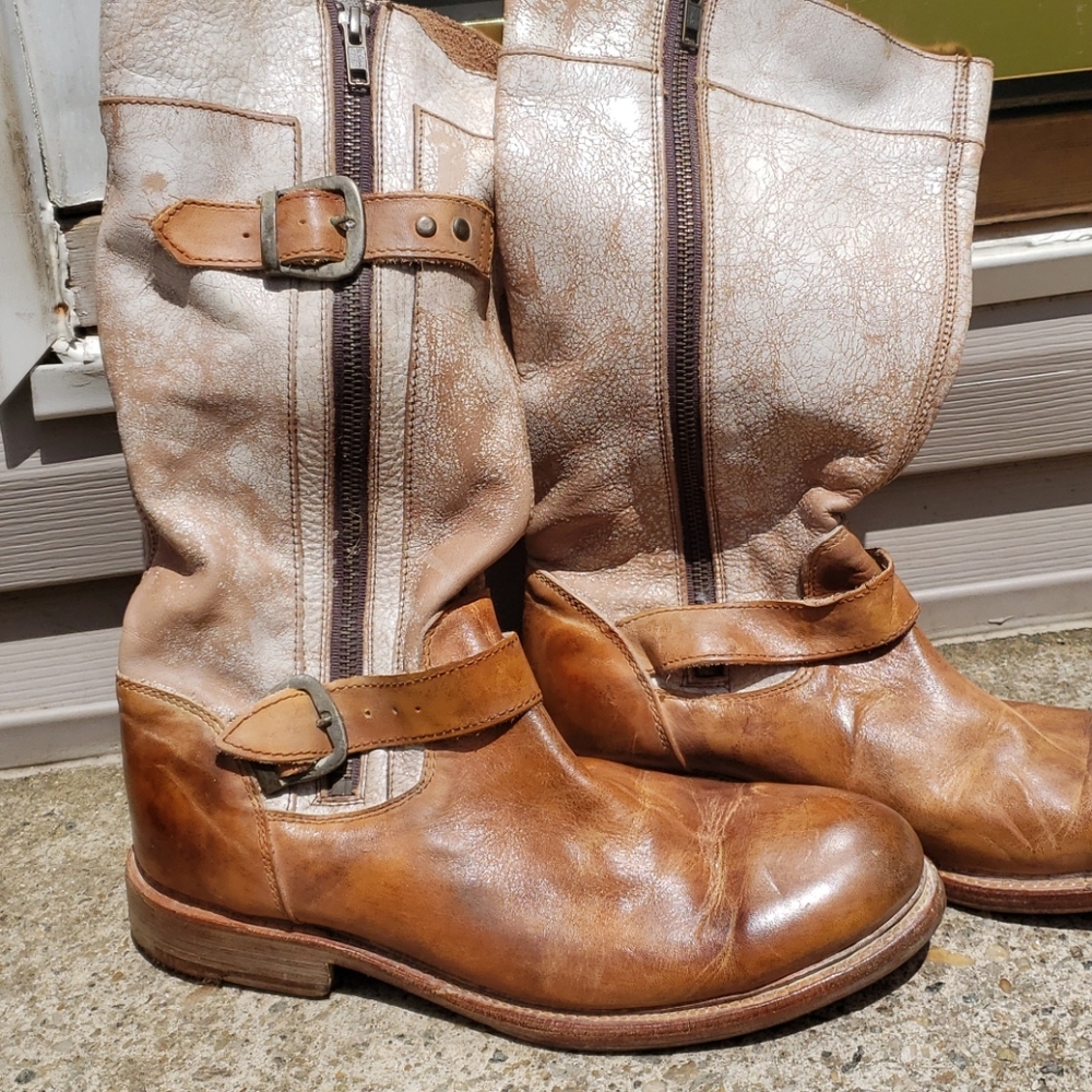 Bedstu Gogo boots in cognac and white size 10